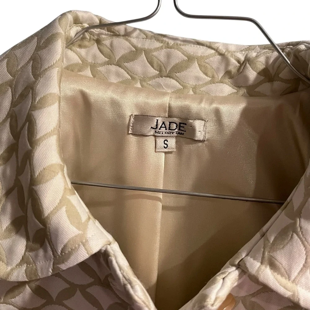 Jade Melody Tam Small Beige Cream Blazer 3/4 Bell Sleeves Modest Minimalist Chic